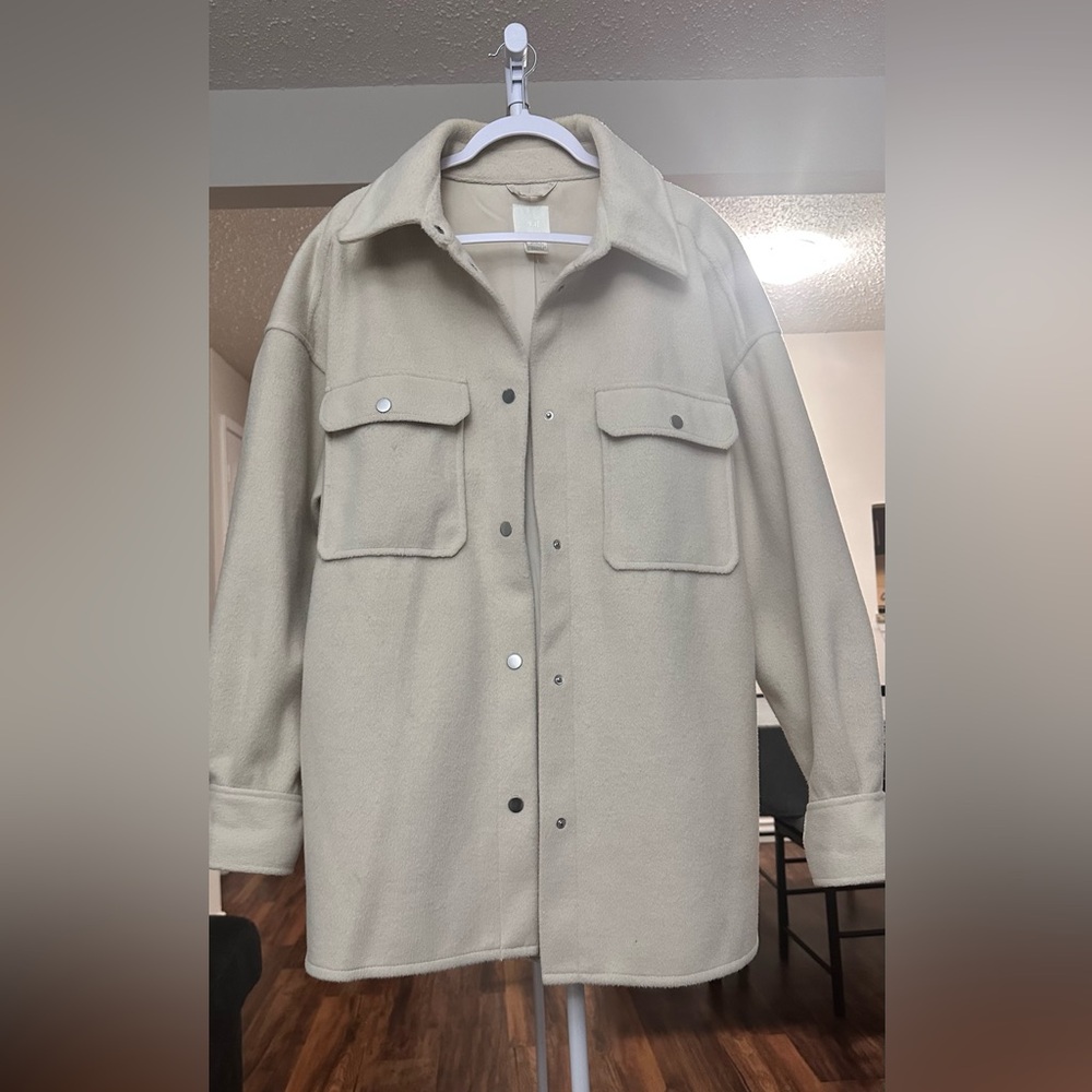 H&M Cream Button-Up Jacket
